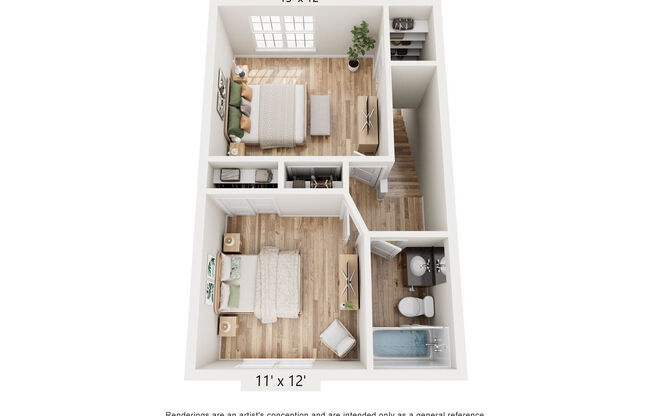 2 beds, 1.5 baths, 1,067 sqft, $1,600