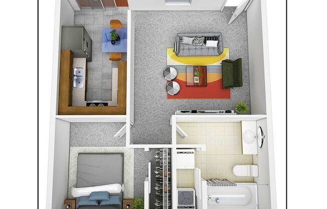 1 bed, 1 bath, 728 sqft, $1,309, Unit 442-45