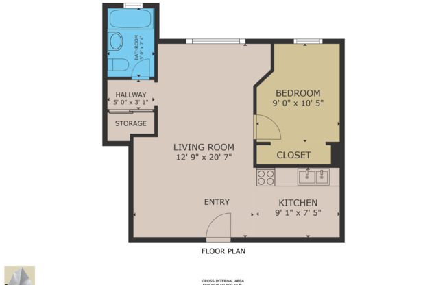 1 bed, 1 bath, 575 sqft, $1,595, Unit 501
