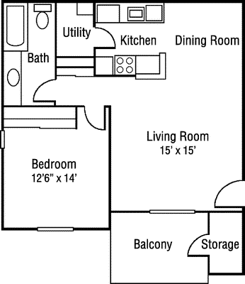 1 bed, 1 bath, 712 sqft, $2,630