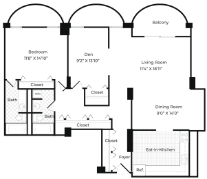 1 bed, 2 baths, 1,195 sqft, $3,090