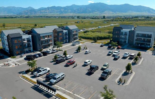 Aerial View Of Parking at West Village at Four Points, Montana, 59718