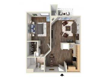 1 bed, 1 bath, 690 sqft, $1,911