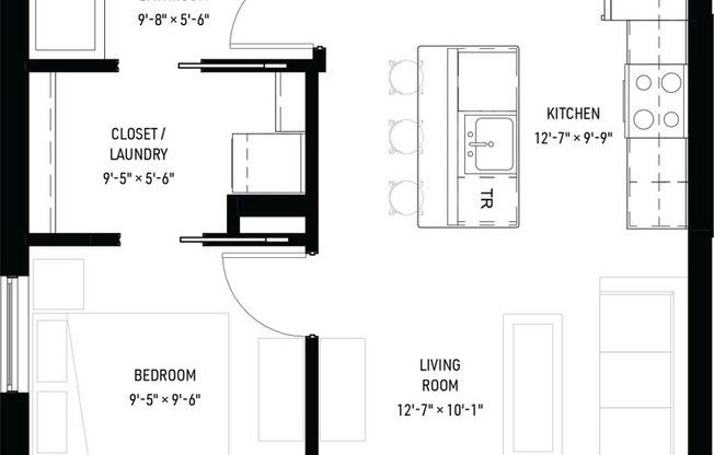 1 bed, 1 bath, 655 sqft, $1,417, Unit W518