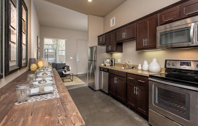 Kitchen l Brand New Apartments for Rent | Mason at Hive Apartments in Oakland, CA Now Leasing