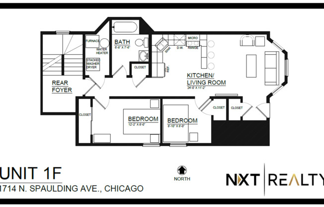 2 beds, 1 bath, 950 sqft, $1,925, Unit 1 Front