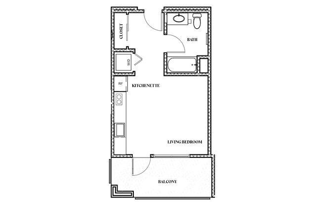 Studio, 1 bath, 515 sqft, $2,056, Unit 405