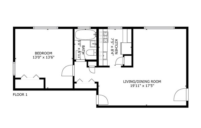1 bed, 1 bath, 600 sqft, $1,185