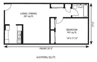 1 bed, 1 bath, 610 sqft, $1,635, Unit 96EM2D