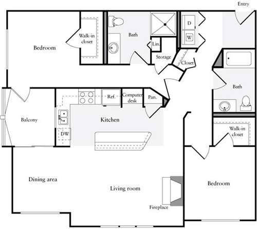 2 beds, 2 baths, 1,147 sqft, $3,800, Unit 422