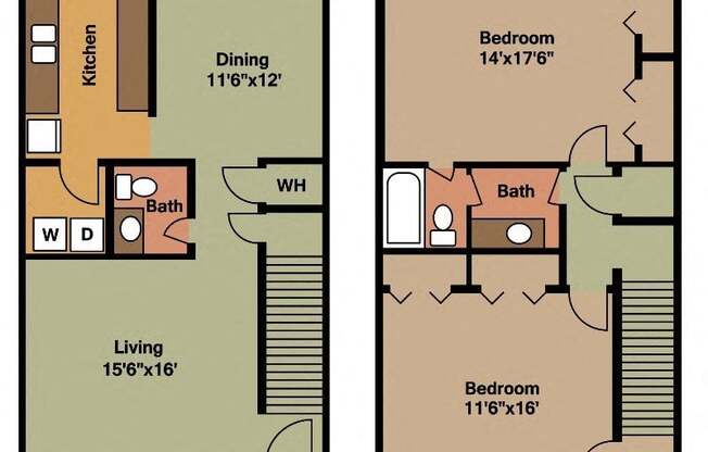 2 beds, 1,340 sqft, $1,239