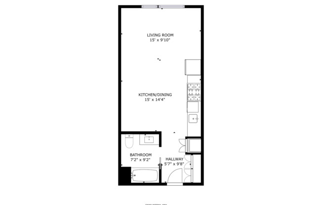 Studio, 1 bath, 488 sqft, $2,050, Unit 518