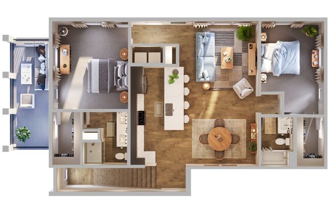 2 beds, 2 baths, 1,340 sqft, $2,150, Unit 6105