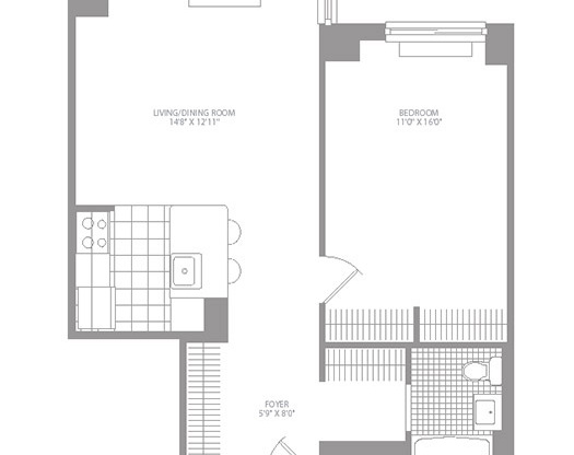 1 bed, 1 bath, 695 sqft, $5,381, Unit 5A