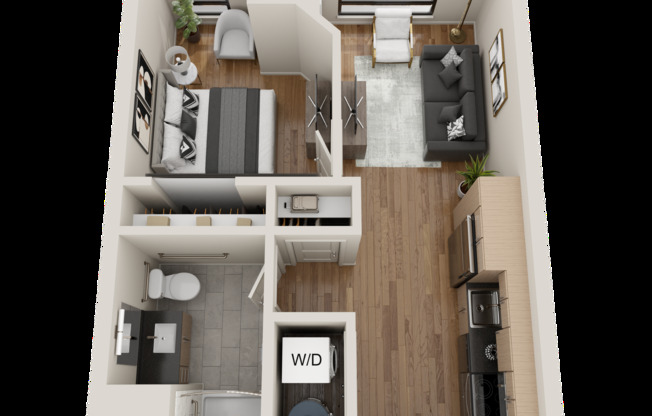 1 bed, 1 bath, 496 sqft, $1,999, Unit 118