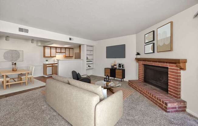 Living Room with Fireplace