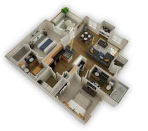 2 beds, 2 baths, 987 sqft, $1,525