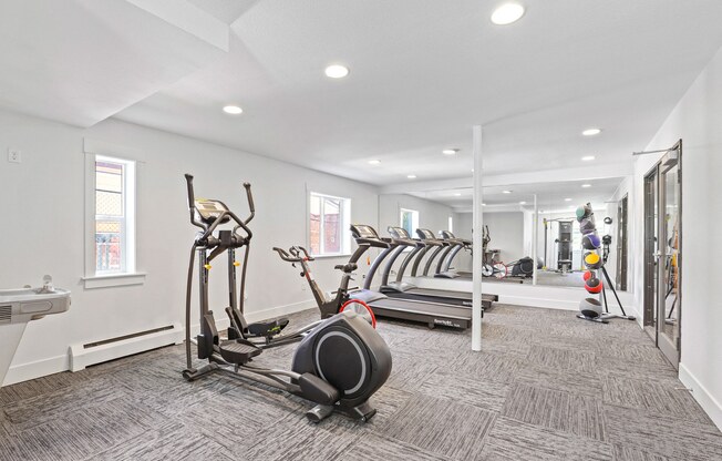 the gym at the enclave at woodbridge apartments in sugar land, tx