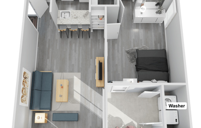 1 bed, 1 bath, 607 sqft, $929