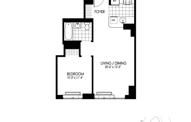 1 bed, 1 bath, $3,745, Unit 2009