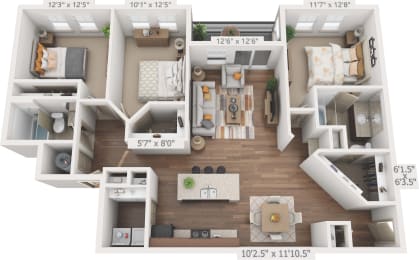 3 beds, 2 baths, 1,336 sqft, $2,250