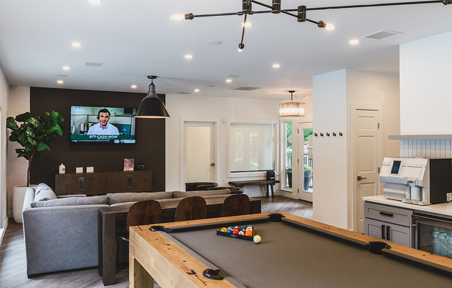 Upgraded billiards table and gourmet coffee bar top off our renovated clubhouse