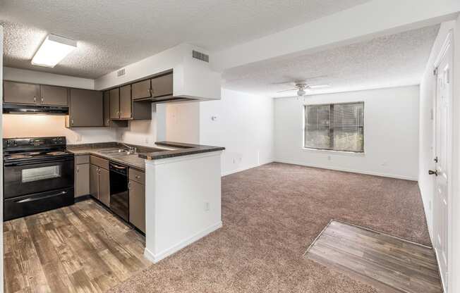 Living room and kitchen at Northlake Apartments, Jacksonville FL