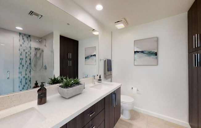 Bathroom in Three-Bedroom  at Esprit Apartments, Marina del Rey, California