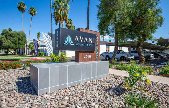 Monument Sign at Avani North Apartments in Tucson