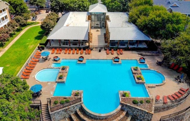 an aerial view of the pool at the resort at governors residence