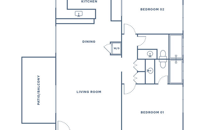 2 beds, 2 baths, 972 sqft, $3,405