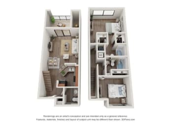 2 beds, 2.5 baths, $2,432