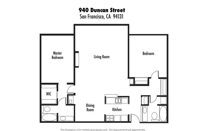 2 beds, 2 baths, $3,900