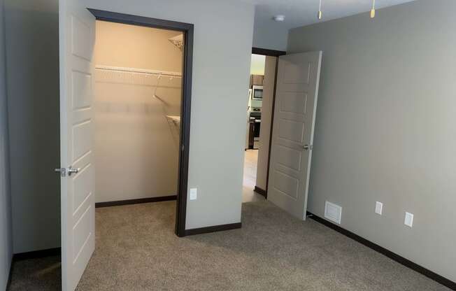 Renovated bedroom with large walk in closet at Northridge Heights in north Lincoln