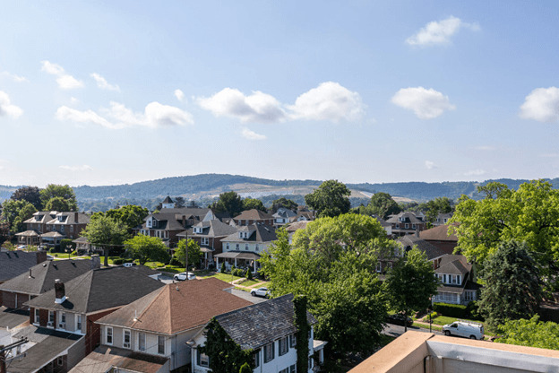 The beautiful view from the balcony