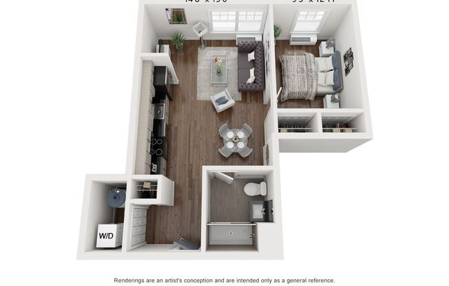 1 bed, 1 bath, 629 sqft, $2,195, Unit 417