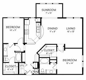 2 beds, 2 baths, 1,304 sqft, $1,673