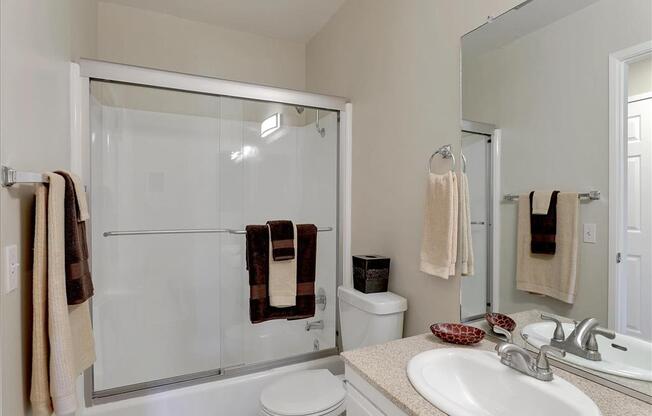 Bright Bathroom at Casa Alberta Apartments, Sunnyvale