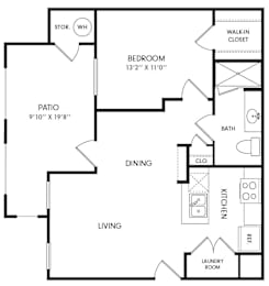 1 bed, 1 bath, 679 sqft, $1,106