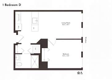 1 bed, 1 bath, 743 sqft, $3,095