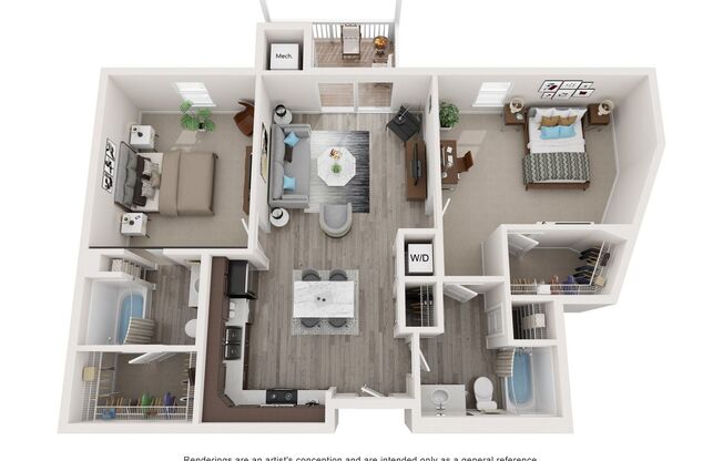 2 beds, 2 baths, 1,127 sqft, $2,030, Unit 4 - 332