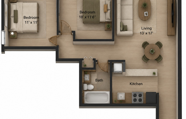 2 beds, 1 bath, 760 sqft, $1,750, Unit 1-0609