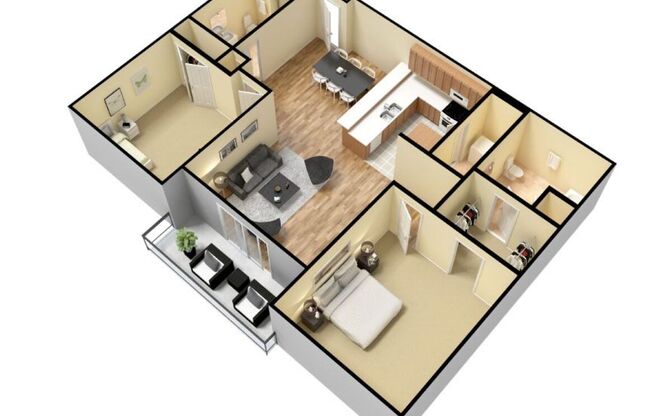 2 beds, 2 baths, 1,047 sqft, $1,350