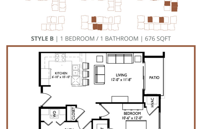 1 bed, 1 bath, 676 sqft, $1,290, Unit 902-209