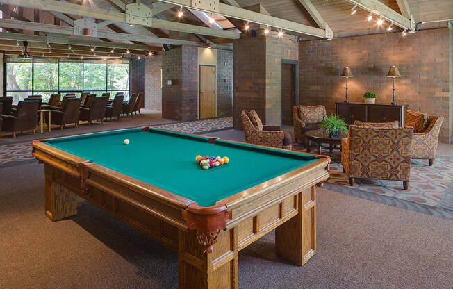 Pool table in the community room