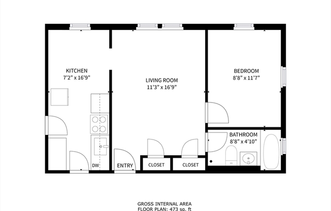 1 bed, 1 bath, 550 sqft, $2,195, Unit 28