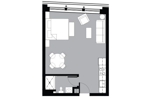 Studio, 1 bath, 392 sqft, $1,750, Unit 304