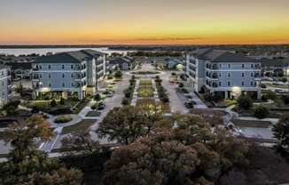 aerial view of Reveal on the Lake Rowlett, TX apartments