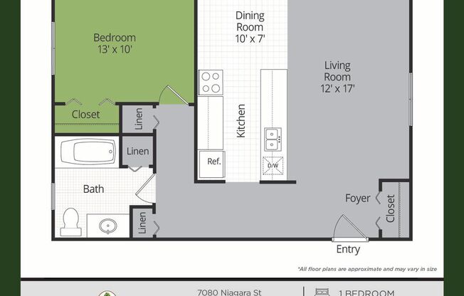 1 bed, 1 bath, 800 sqft, $950, Unit CC121