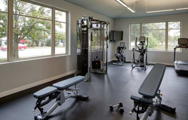 Fitness Facility with Yoga and Strength Training, at Eagle Creek Apartments, Westmont, 60559